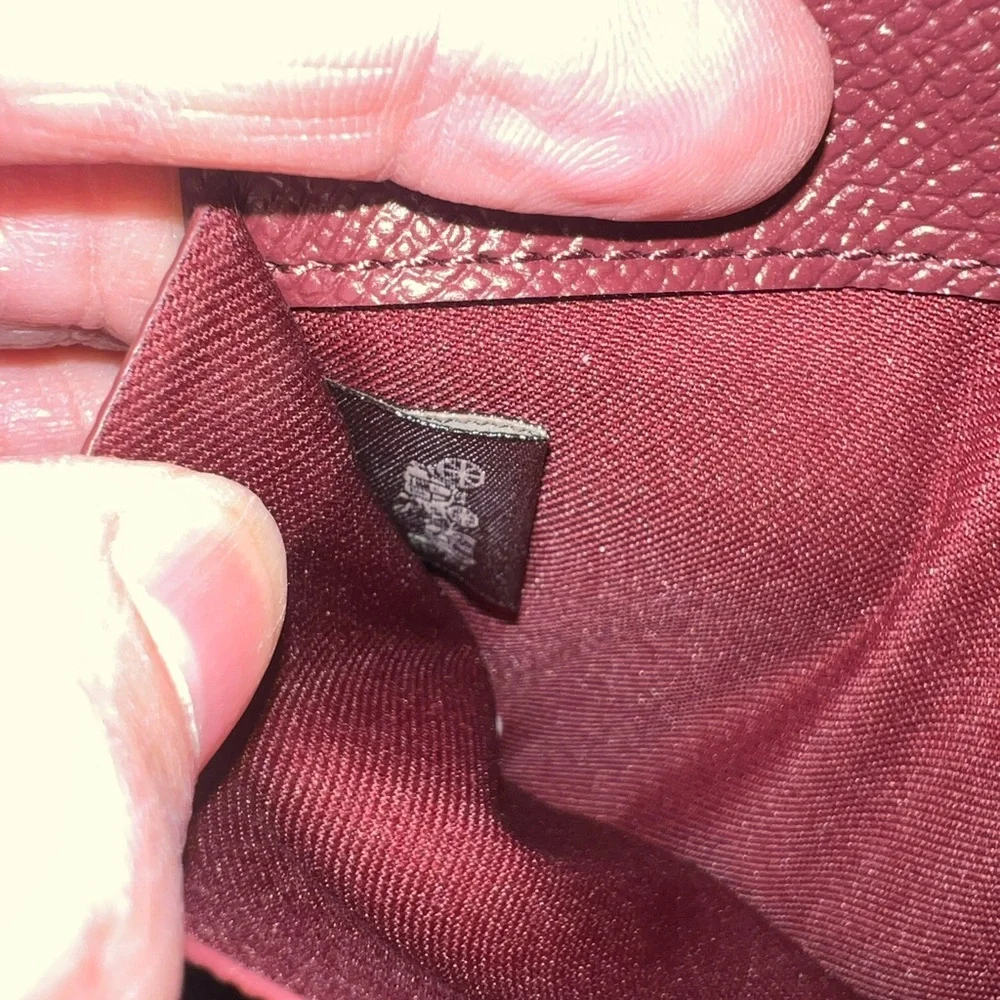 Coach Slim Crossgrain Leather Wallet in Light Coral - Picture 5 of 9